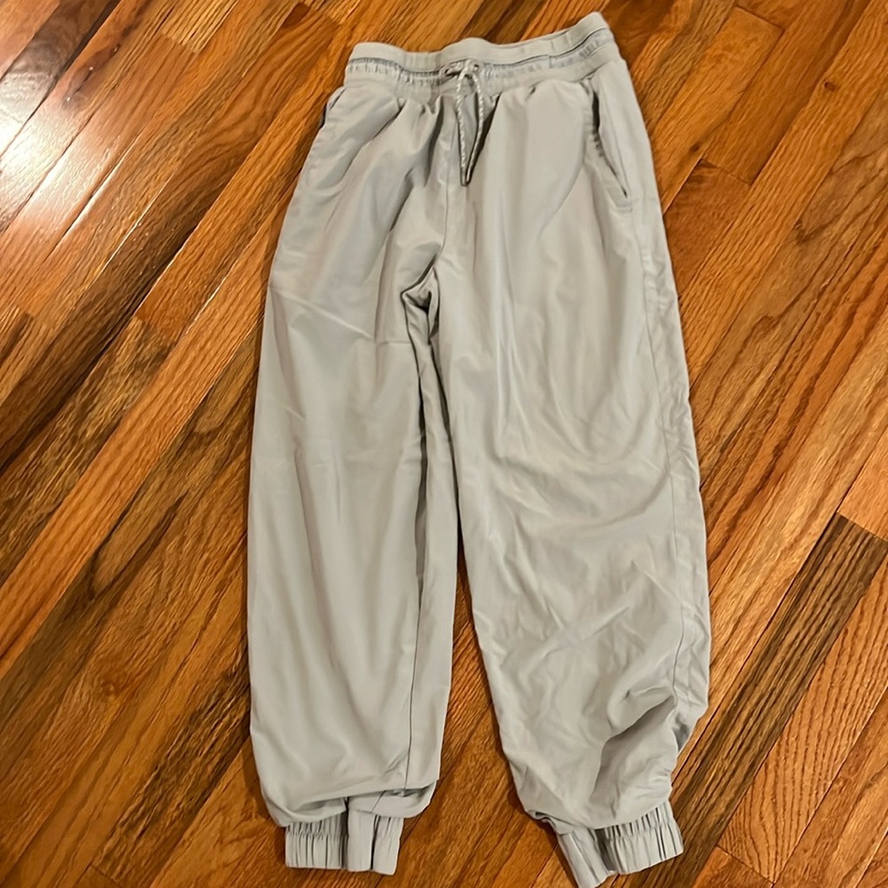 Light teal/grey pants kind of feels like nurse scrubs with tie to make tighter